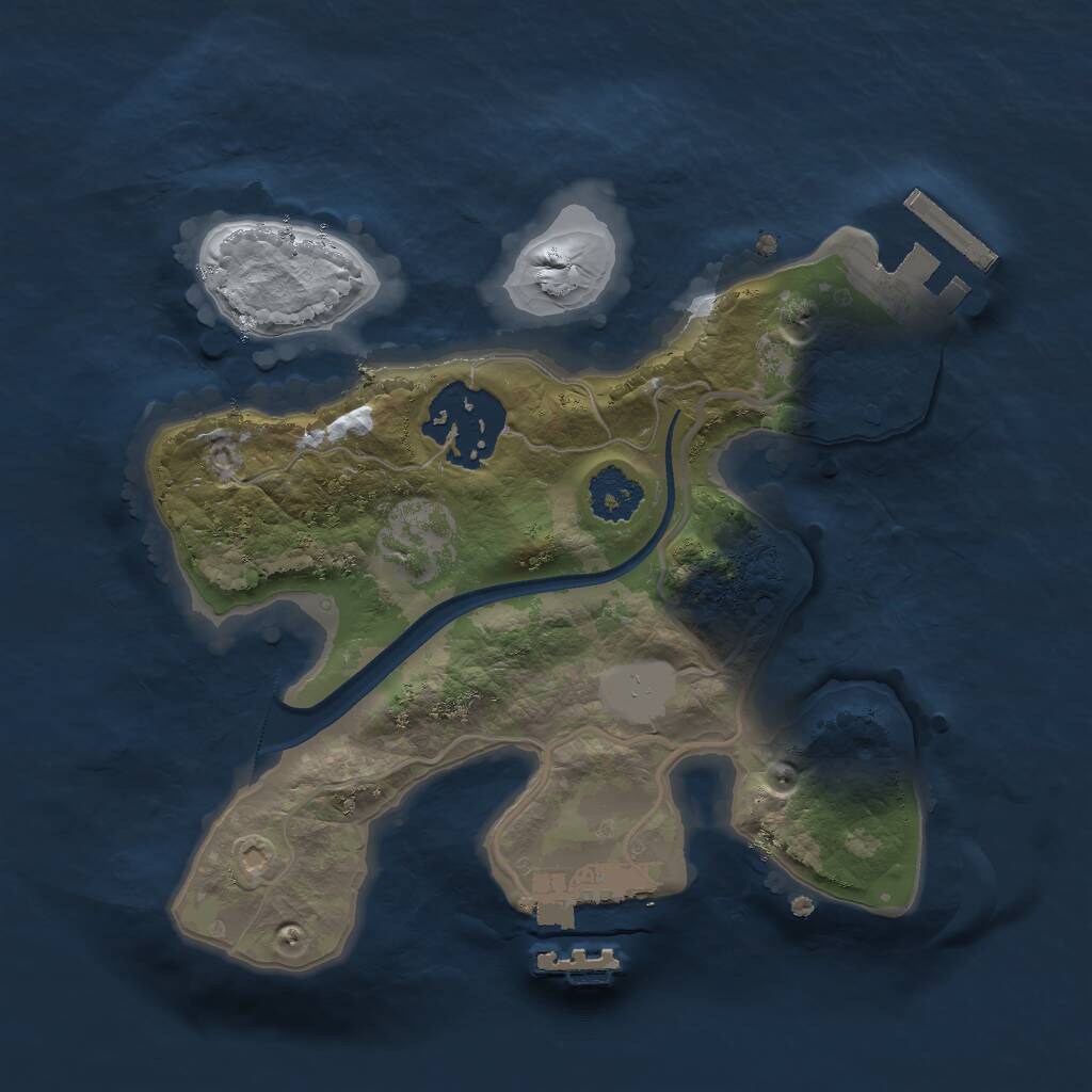 Rust Map: Procedural Map, Size: 2048, Seed: 719106384, 4 Monuments