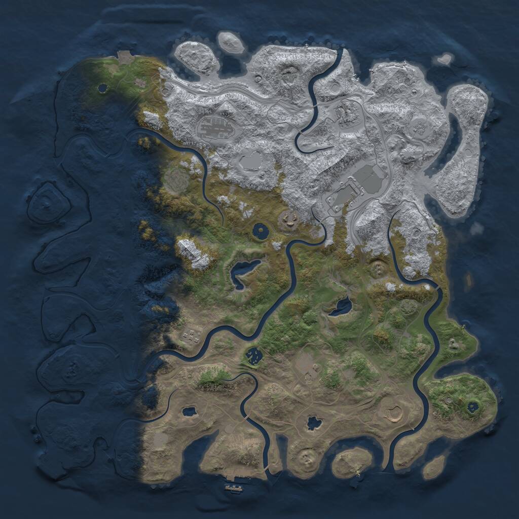 Rust Map: Procedural Map, Size: 4800, Seed: 801319317, 15 Monuments