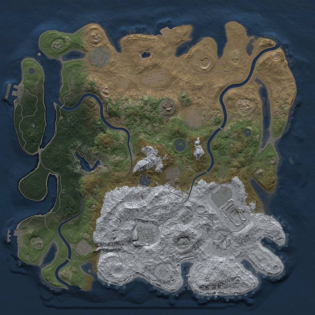 Rust Map: Procedural Map, Size: 4000, Seed: 511022972, 19 Monuments