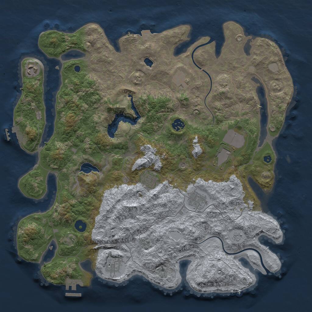 Rust Map: Procedural Map, Size: 4000, Seed: 511022972, 14 Monuments