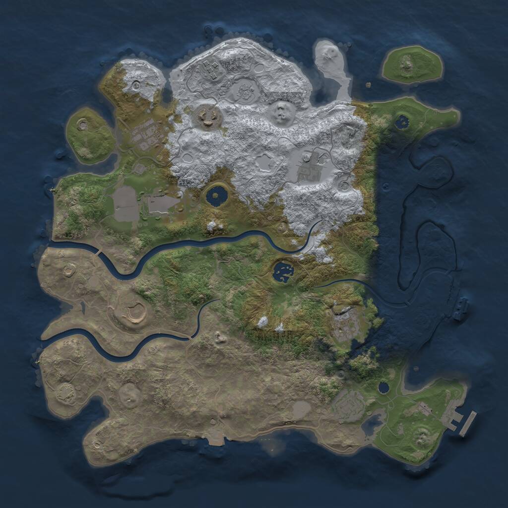 Rust Map: Procedural Map, Size: 3750, Seed: 1477036367, 15 Monuments