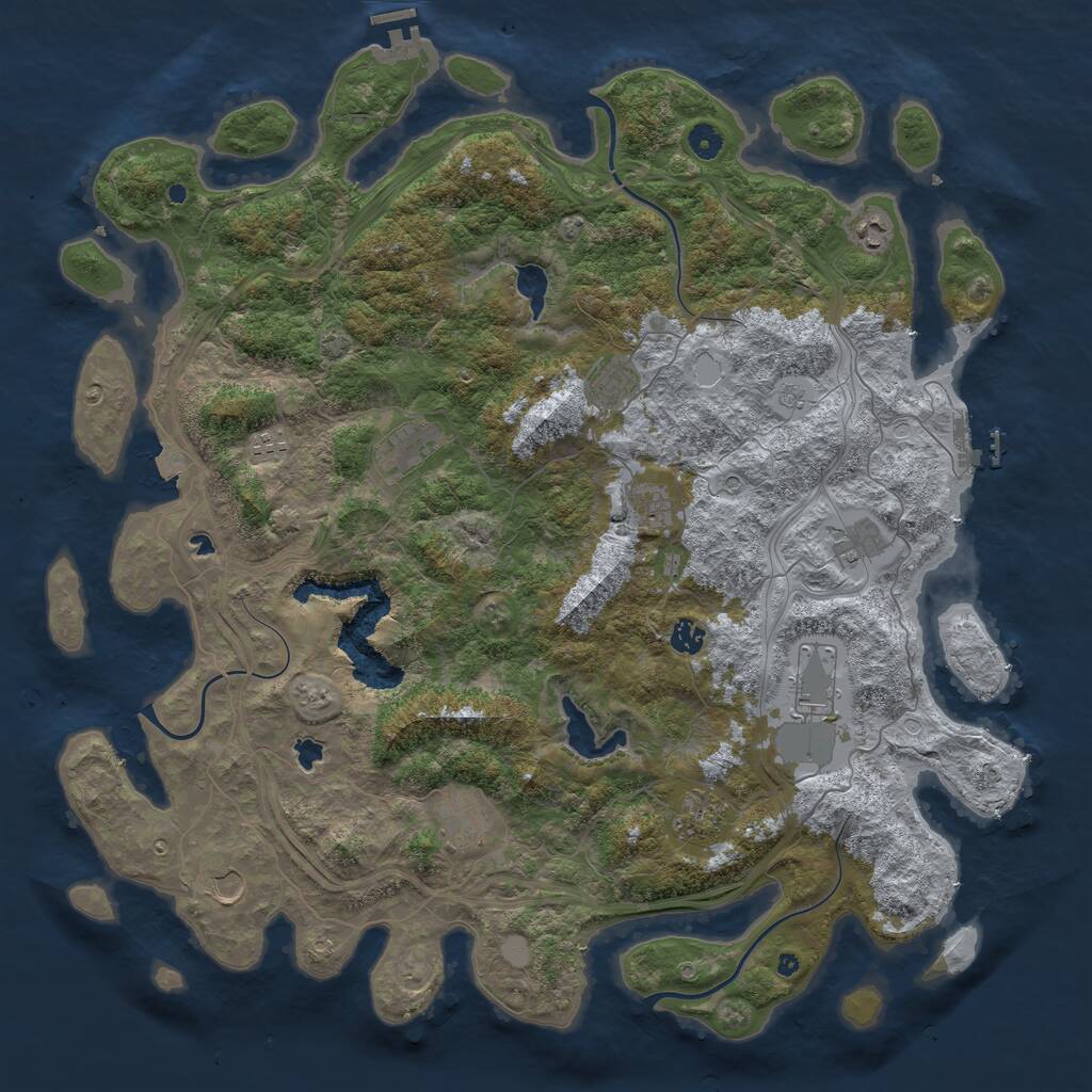 Rust Map: Procedural Map, Size: 4800, Seed: 1760272779, 17 Monuments