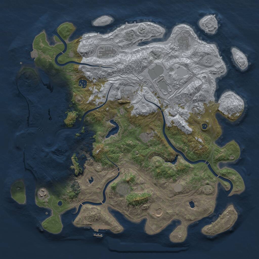 Rust Map: Procedural Map, Size: 4500, Seed: 50238700, 17 Monuments