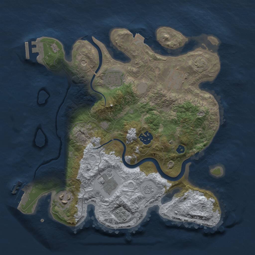 Rust Map: Procedural Map, Size: 3000, Seed: 1780016321, 12 Monuments