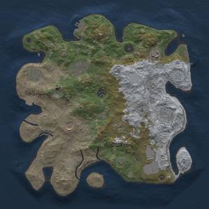 Thumbnail Rust Map: Procedural Map, Size: 3500, Seed: 439320909, 17 Monuments