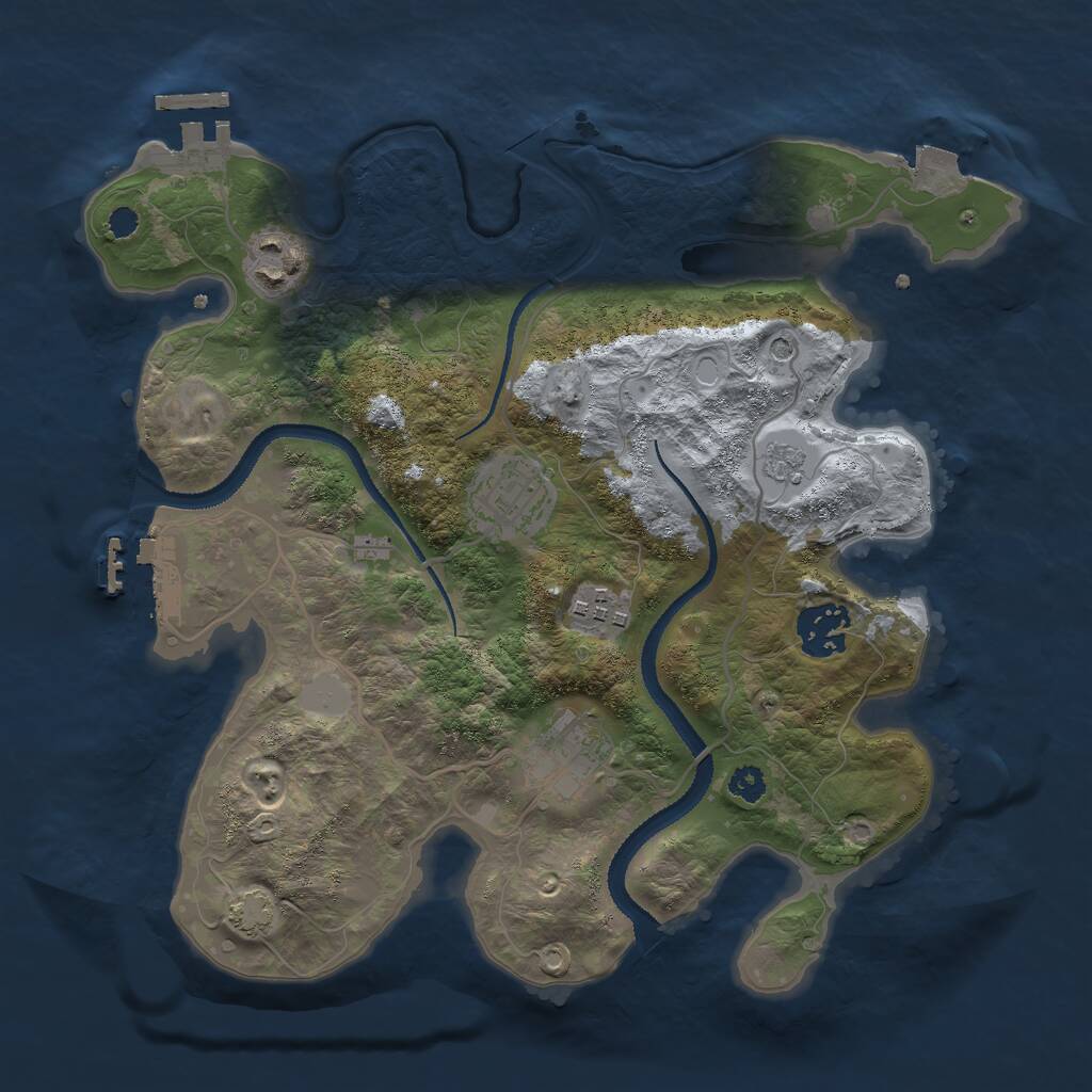 Rust Map: Procedural Map, Size: 3000, Seed: 923605120, 11 Monuments