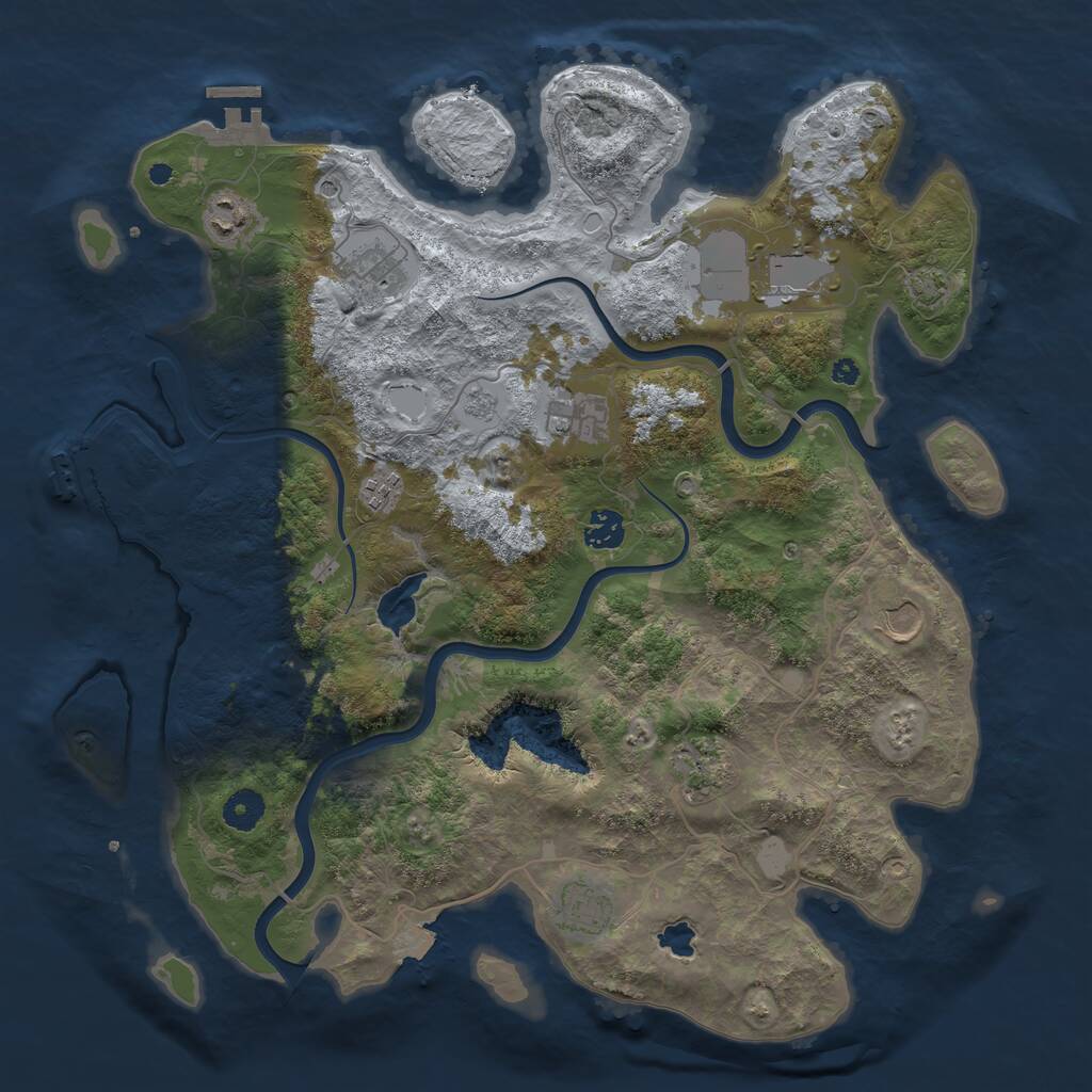 Rust Map: Procedural Map, Size: 4000, Seed: 87860208, 15 Monuments