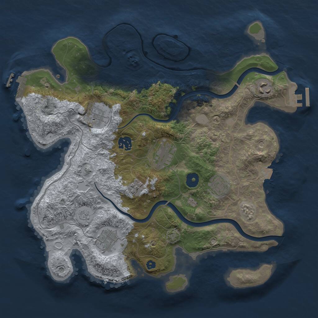 Rust Map: Procedural Map, Size: 3400, Seed: 589749, 13 Monuments