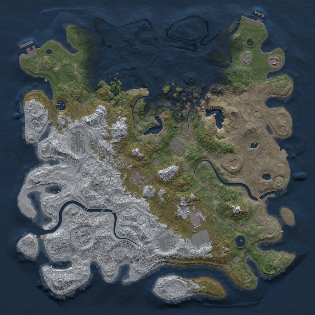 Rust Map: Procedural Map, Size: 4500, Seed: 575832858, 16 Monuments