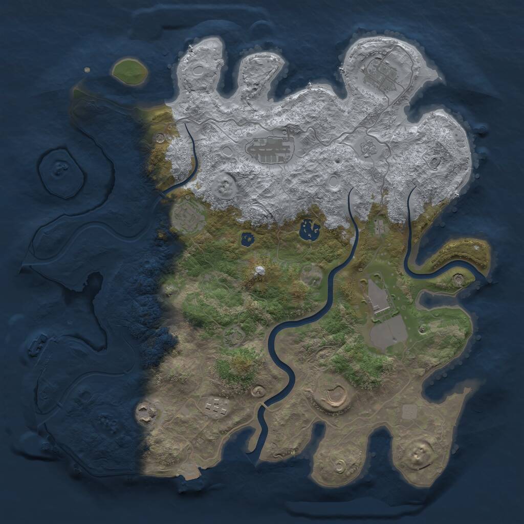 Rust Map: Procedural Map, Size: 3700, Seed: 14258445, 13 Monuments