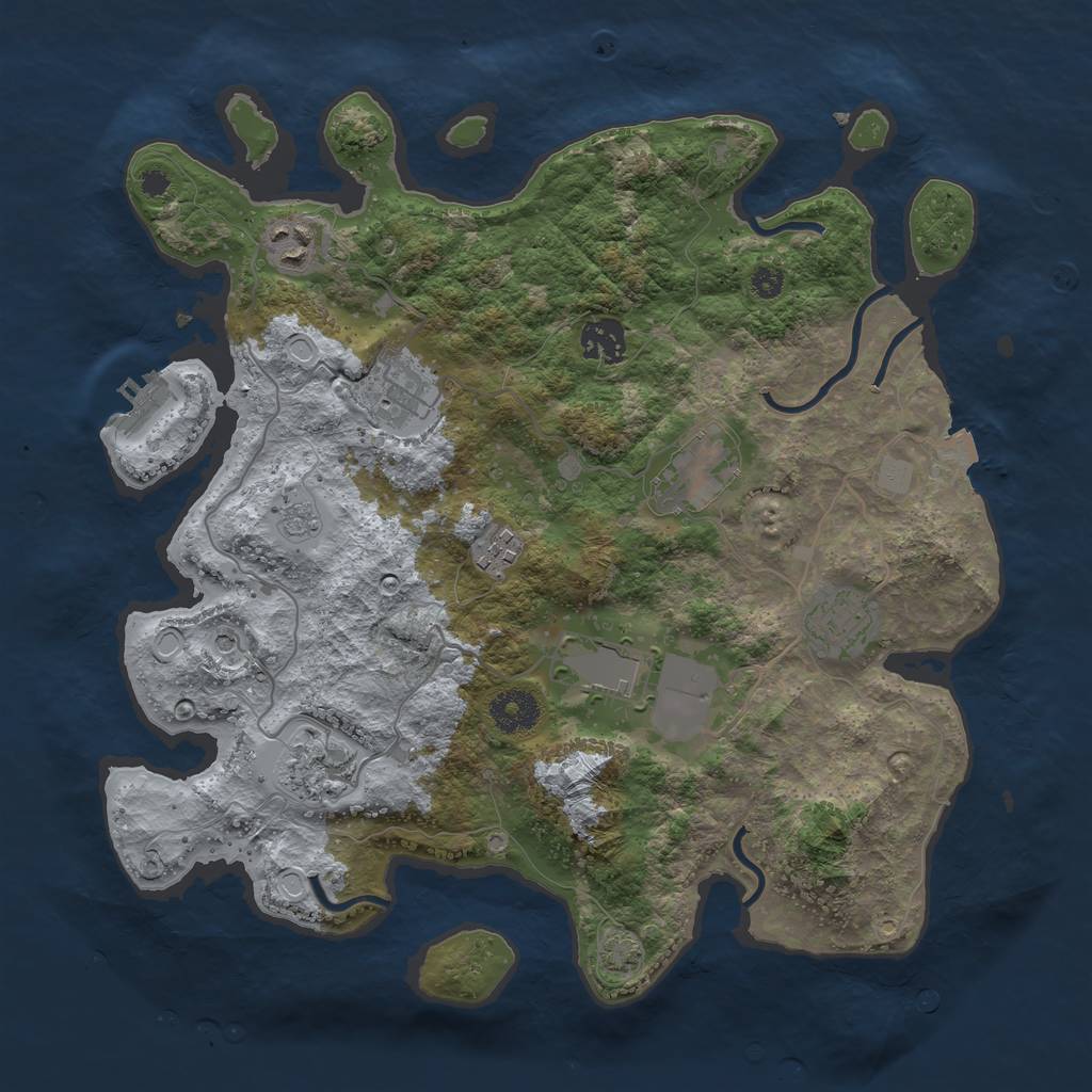 Rust Map: Procedural Map, Size: 3500, Seed: 1139989752, 15 Monuments