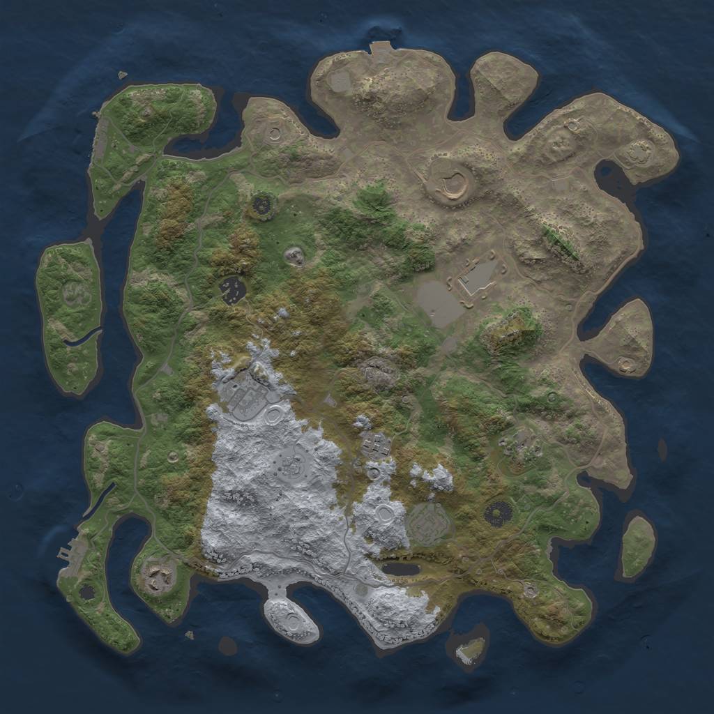 Rust Map: Procedural Map, Size: 4000, Seed: 1899356728, 16 Monuments