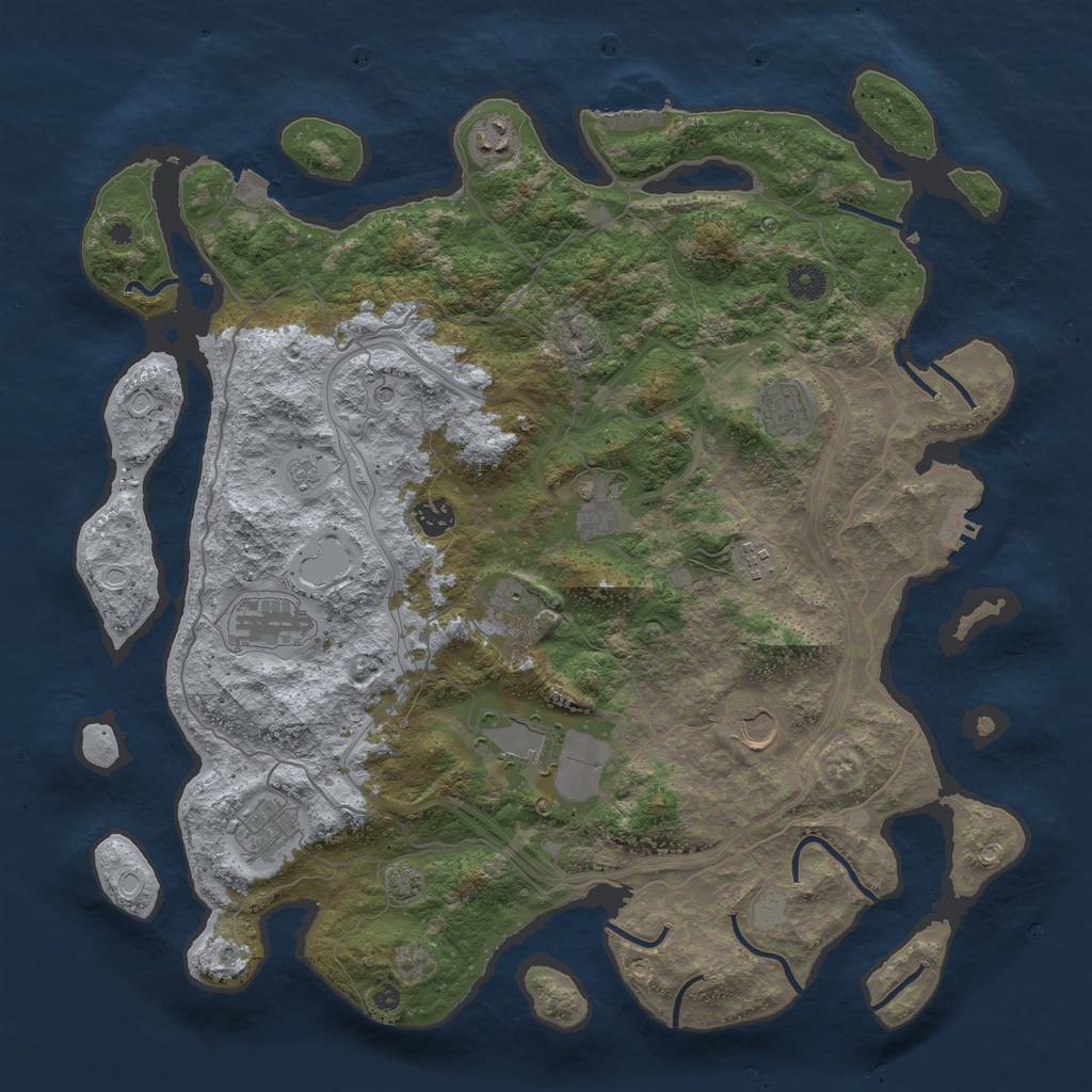 Rust Map: Procedural Map, Size: 4250, Seed: 546962570, 18 Monuments