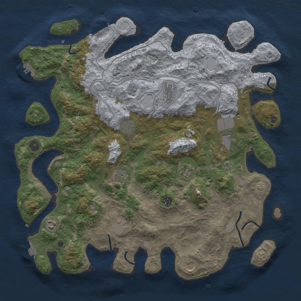 Rust Map: Procedural Map, Size: 4500, Seed: 32028030, 18 Monuments