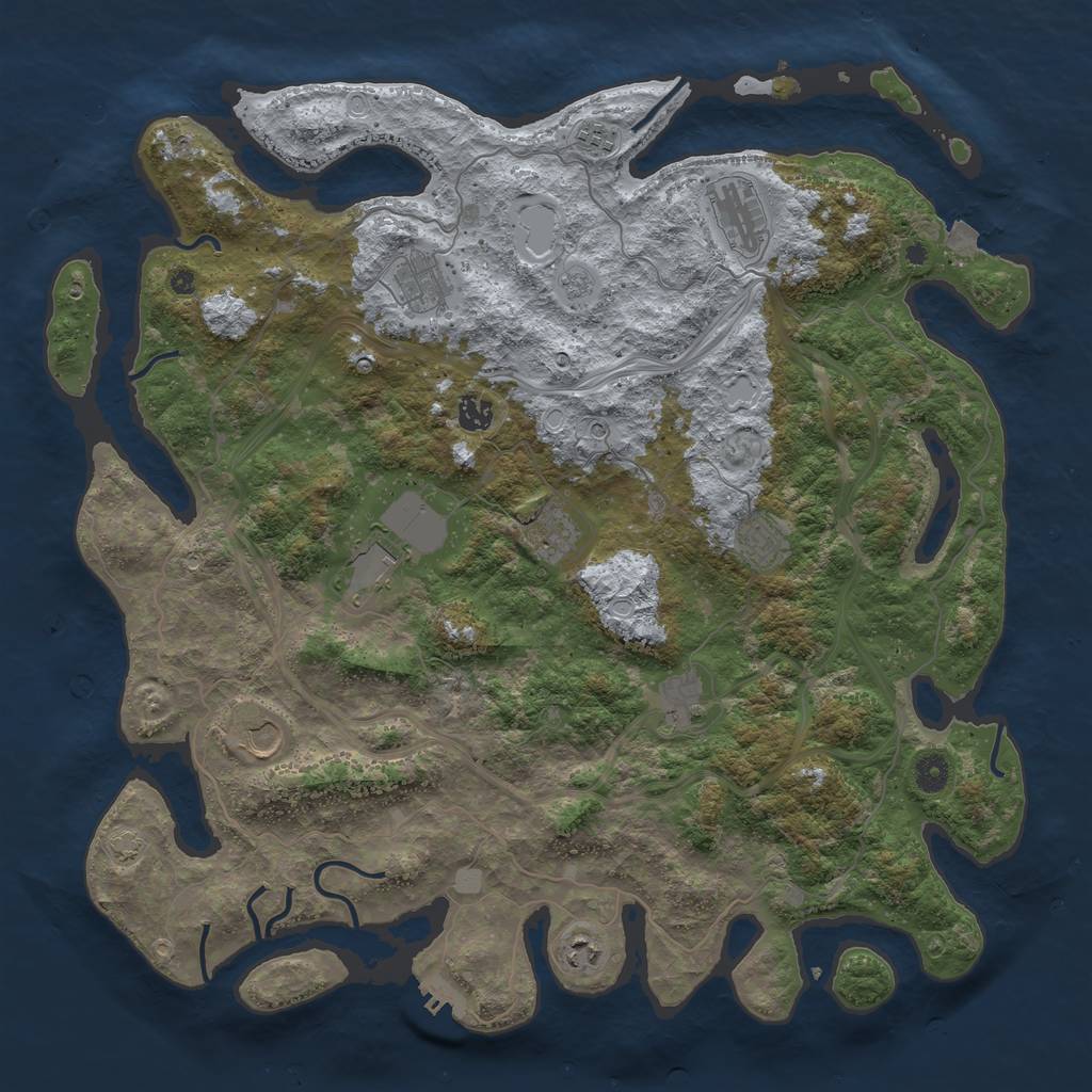 Rust Map: Procedural Map, Size: 4500, Seed: 17364513, 17 Monuments
