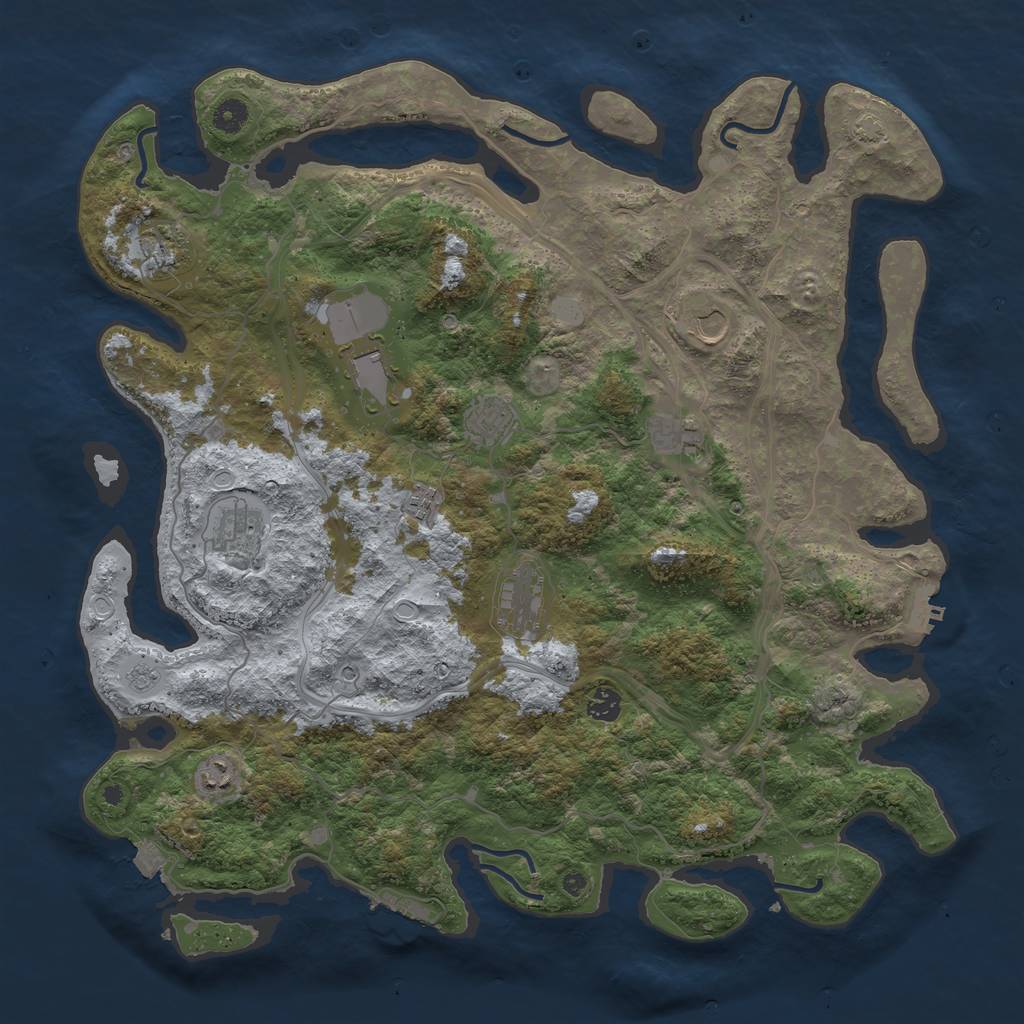 Rust Map: Procedural Map, Size: 4500, Seed: 231111604, 18 Monuments