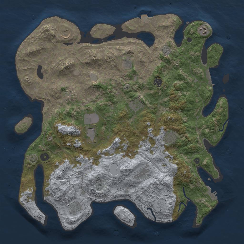 Rust Map: Procedural Map, Size: 4250, Seed: 1306627568, 19 Monuments