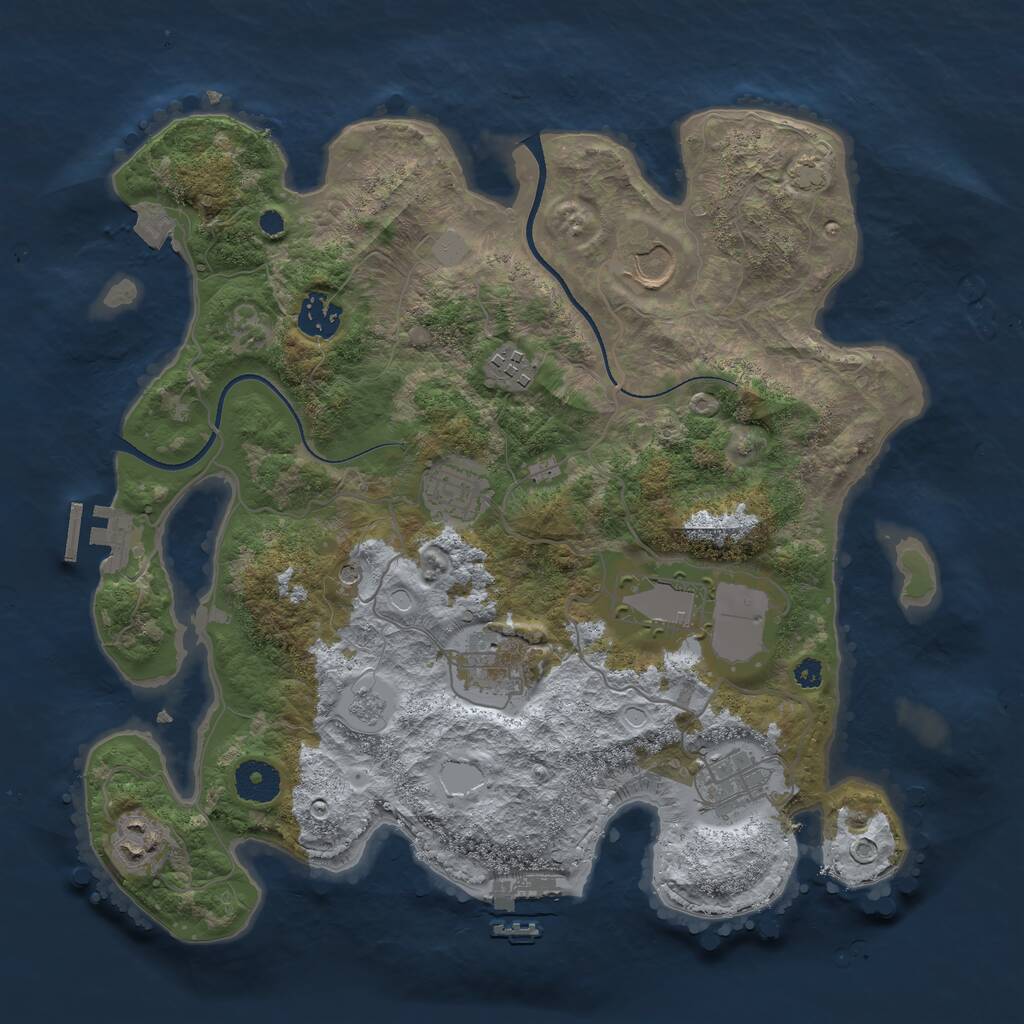 Rust Map: Procedural Map, Size: 3500, Seed: 212335007, 14 Monuments