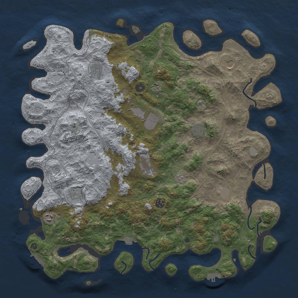 Rust Map: Procedural Map, Size: 4800, Seed: 1083598324, 19 Monuments