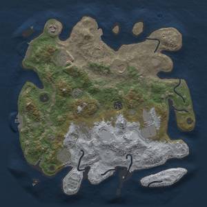 Thumbnail Rust Map: Procedural Map, Size: 3500, Seed: 170738160, 16 Monuments