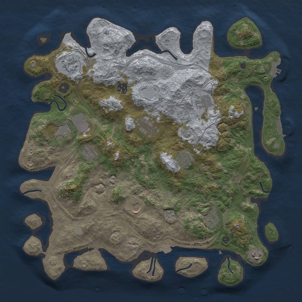 Rust Map: Procedural Map, Size: 4250, Seed: 784019808, 19 Monuments