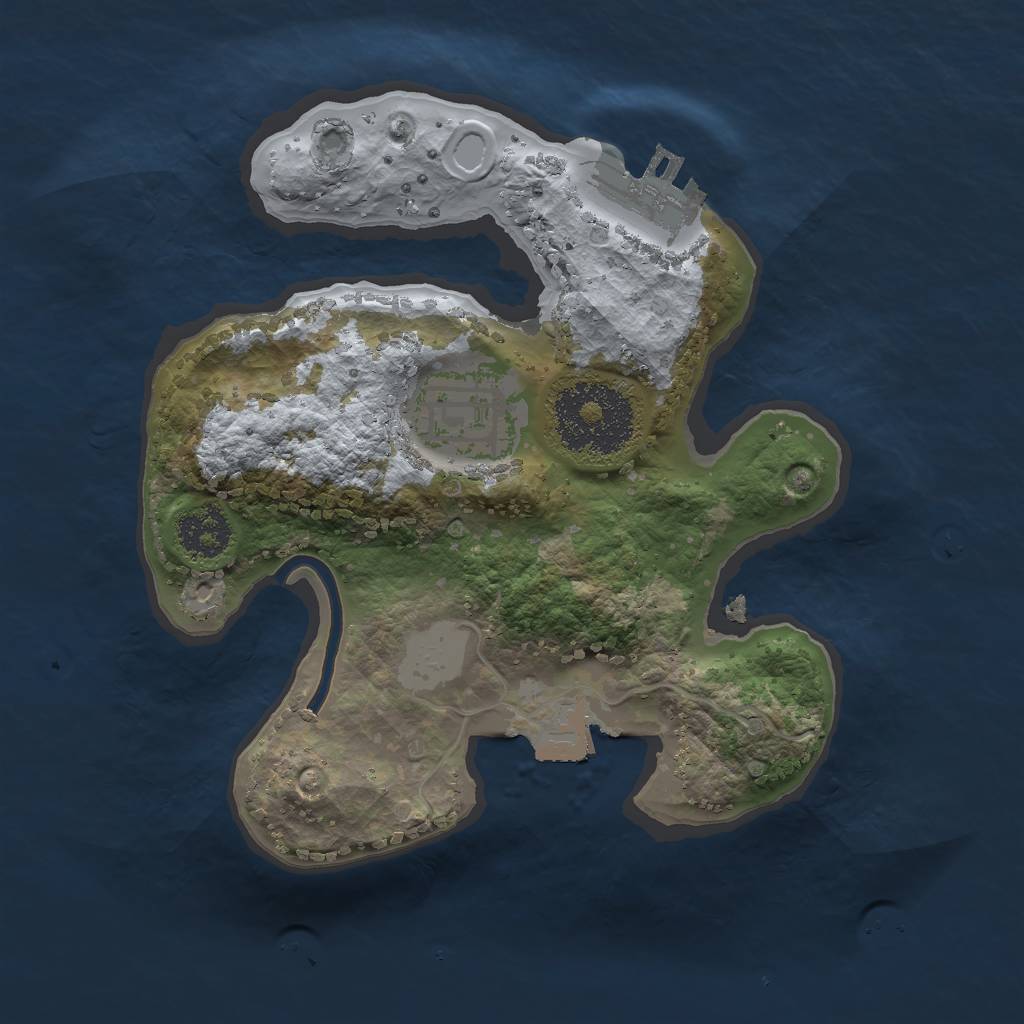 Rust Map: Procedural Map, Size: 2000, Seed: 5925, 5 Monuments