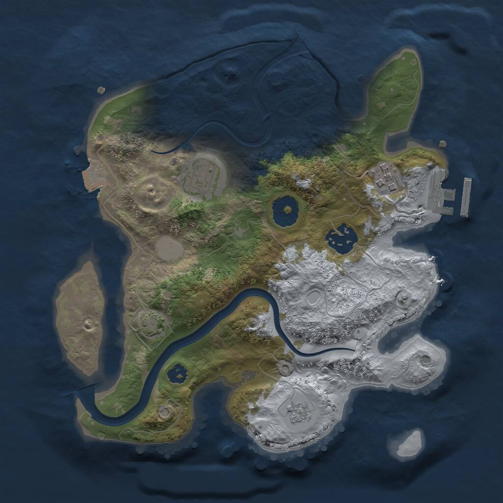 Rust Map: Procedural Map, Size: 2600, Seed: 2412, 7 Monuments