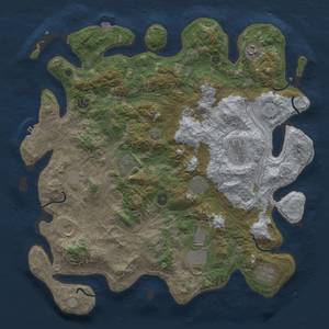 Thumbnail Rust Map: Procedural Map, Size: 4300, Seed: 20321718, 18 Monuments