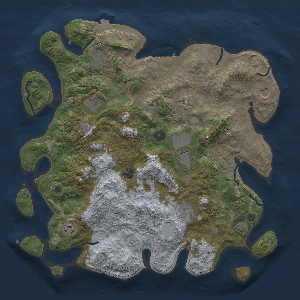 Rust Map: Procedural Map, Size: 4100, Seed: 821096118, 16 Monuments