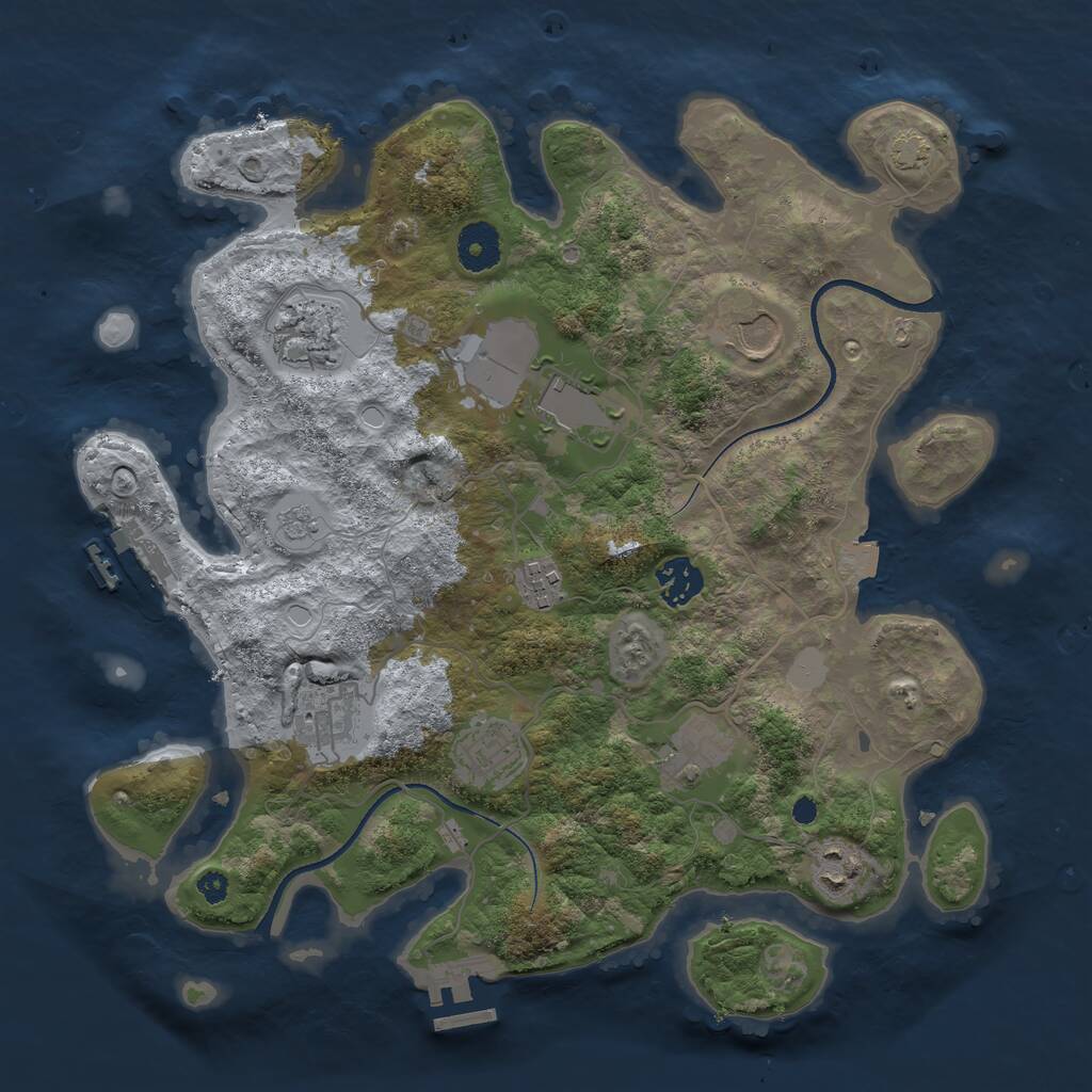 Rust Map: Procedural Map, Size: 3500, Seed: 3534252, 14 Monuments
