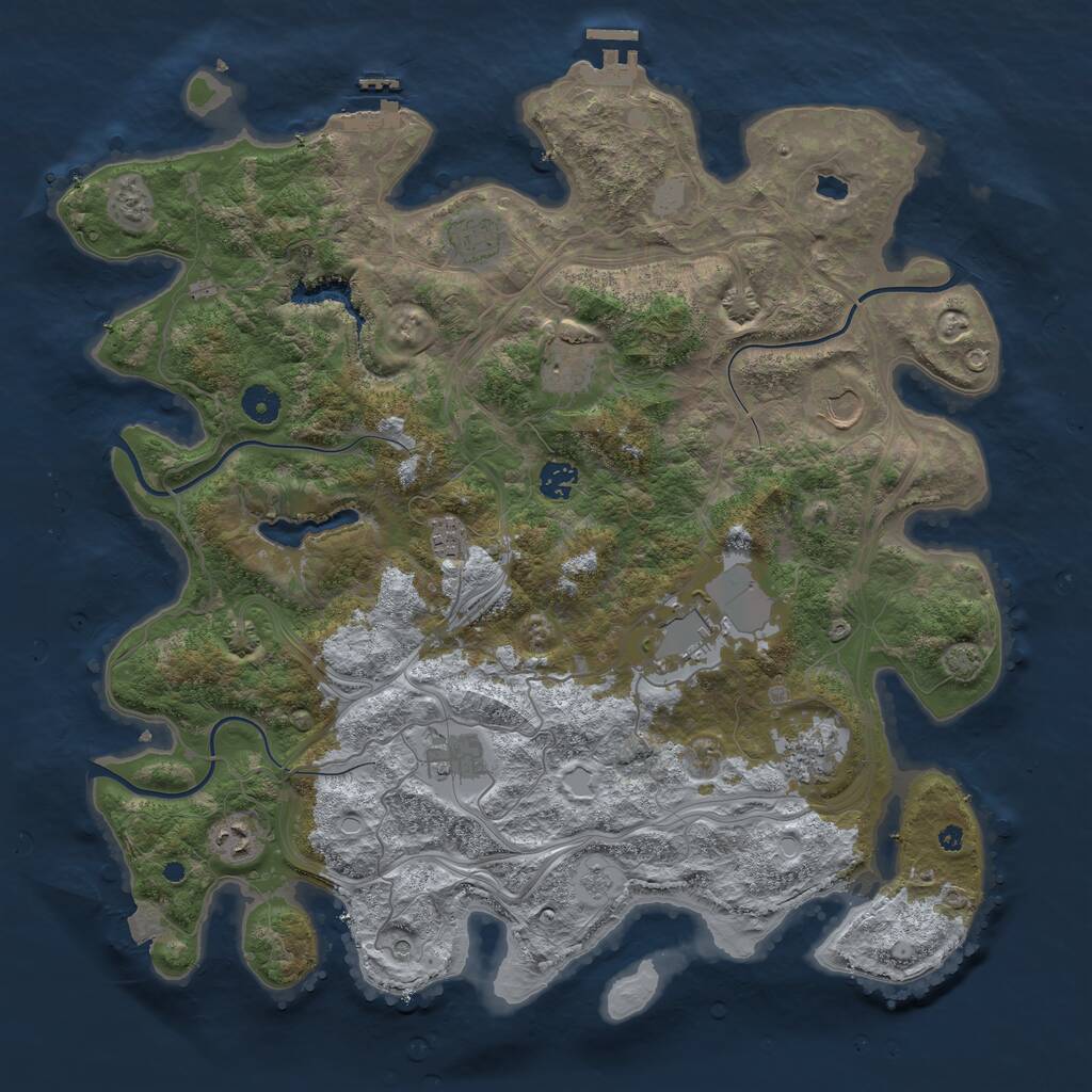 Rust Map: Procedural Map, Size: 4250, Seed: 684306102, 15 Monuments