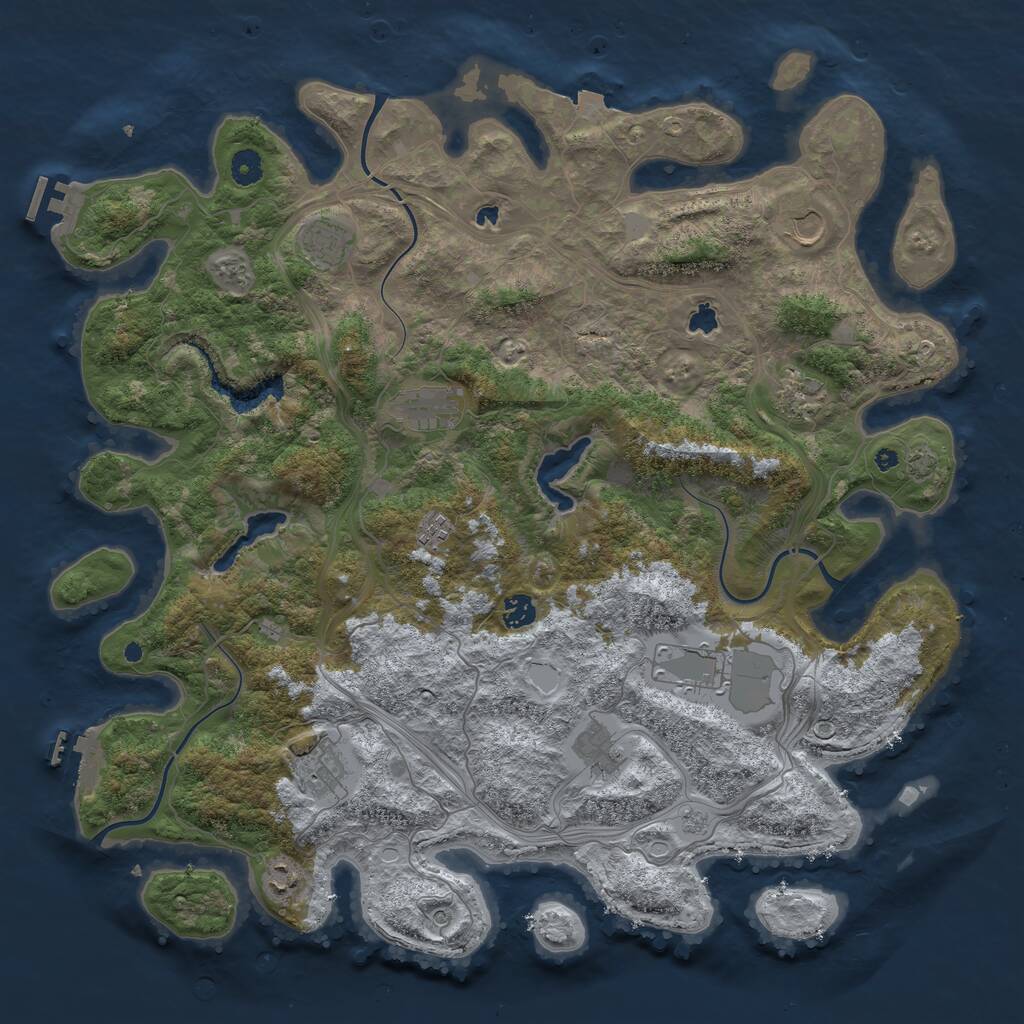 Rust Map: Procedural Map, Size: 4500, Seed: 96298138, 16 Monuments