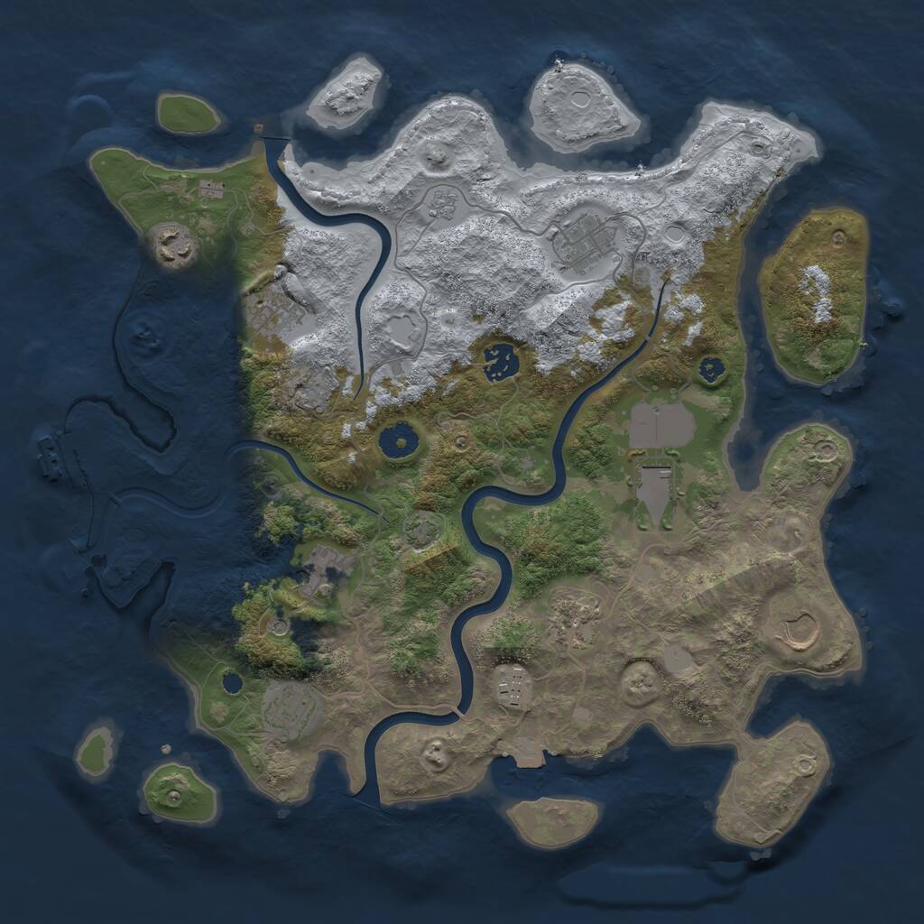 Rust Map: Procedural Map, Size: 3750, Seed: 148675312, 15 Monuments
