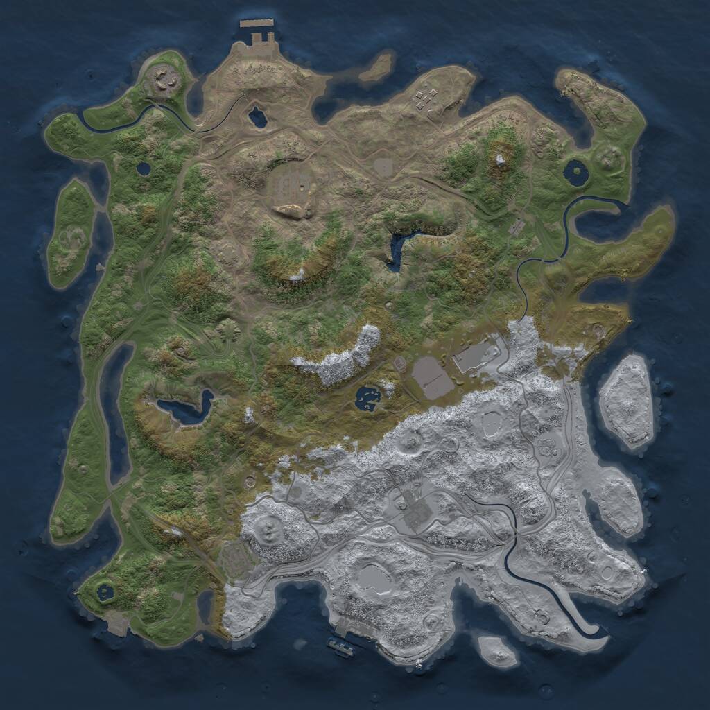 Rust Map: Procedural Map, Size: 4250, Seed: 1984320168, 13 Monuments