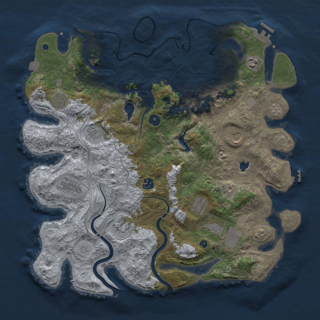 Rust Map: Procedural Map, Size: 4250, Seed: 1081988974, 16 Monuments