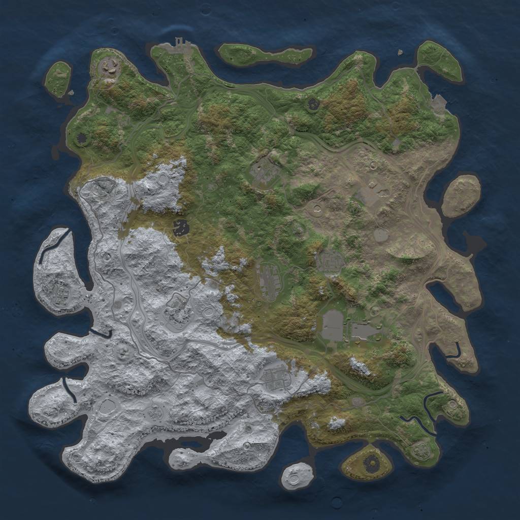 Rust Map: Procedural Map, Size: 4500, Seed: 259821, 17 Monuments