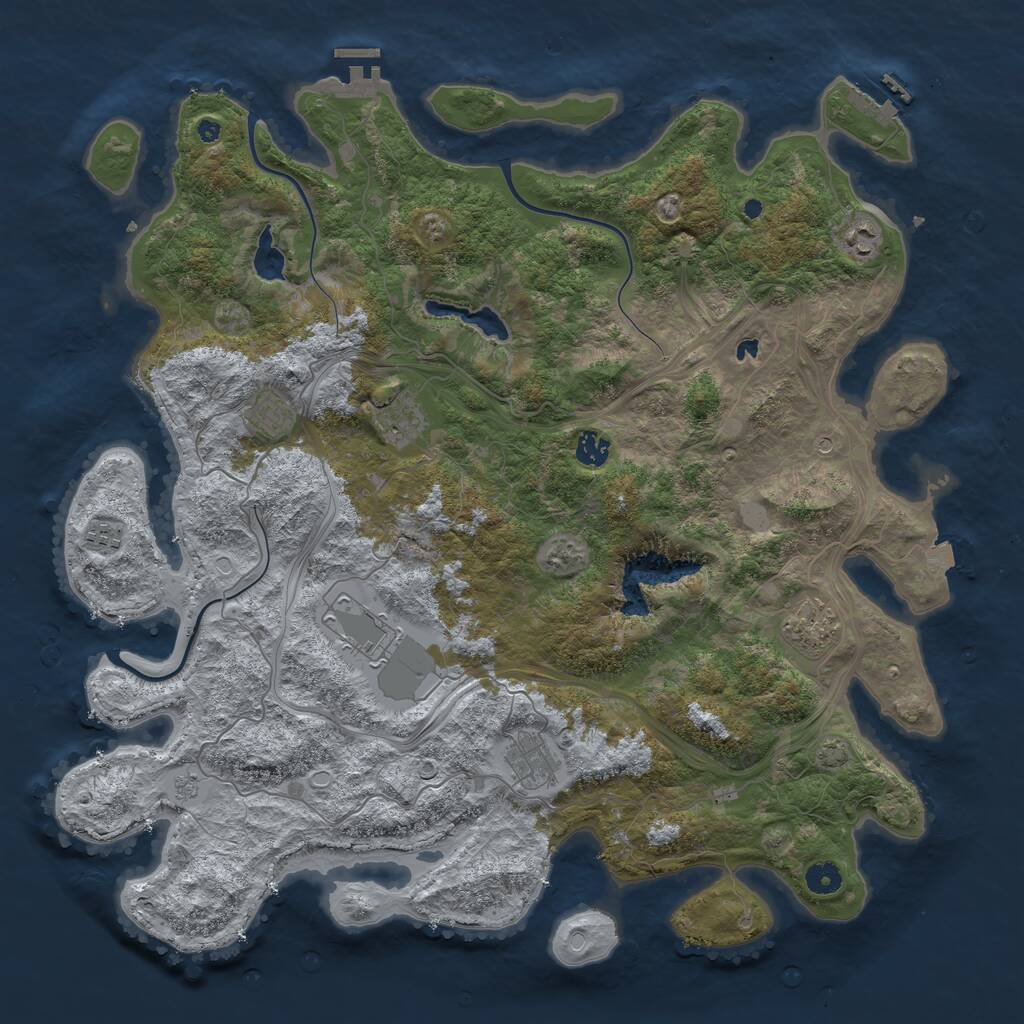 Rust Map: Procedural Map, Size: 4500, Seed: 259821, 14 Monuments