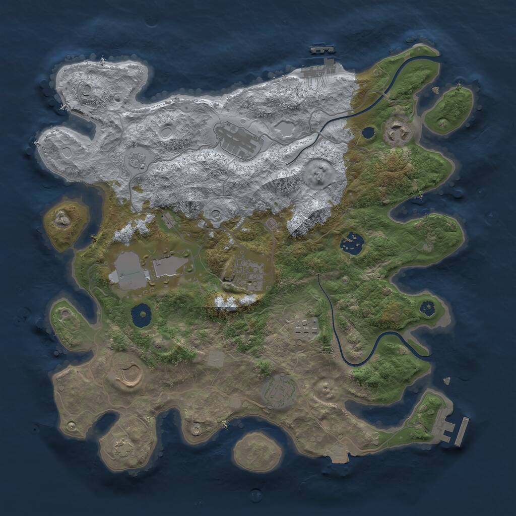 Rust Map: Procedural Map, Size: 3500, Seed: 169, 14 Monuments