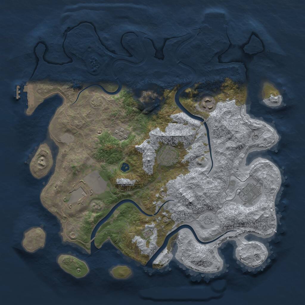 Rust Map: Procedural Map, Size: 3500, Seed: 1757394543, 12 Monuments