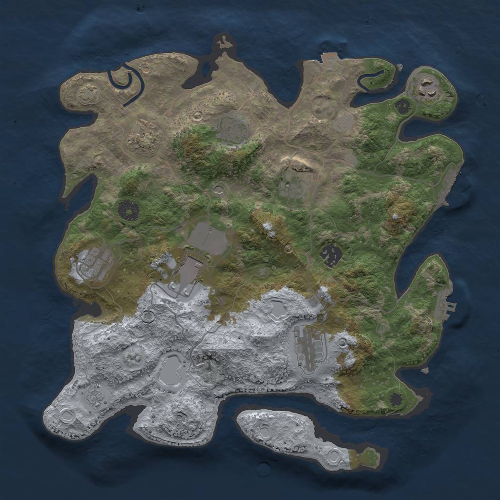 Rust Map: Procedural Map, Size: 3500, Seed: 2021925622, 16 Monuments