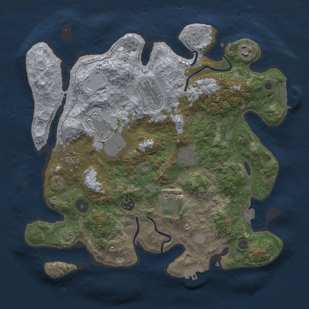Rust Map: Procedural Map, Size: 3500, Seed: 366150862, 16 Monuments