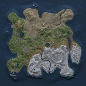 Thumbnail Rust Map: Procedural Map, Size: 3000, Seed: 1624384102, 11 Monuments