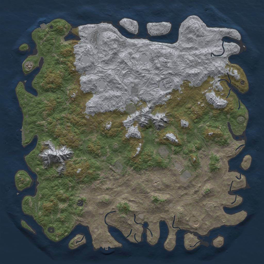 Rust Map: Procedural Map, Size: 6000, Seed: 5533673, 19 Monuments