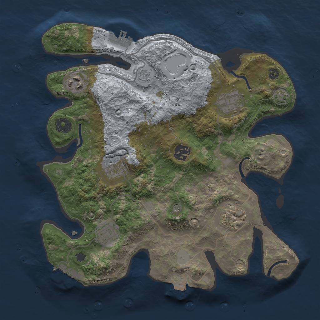 Rust Map: Procedural Map, Size: 3000, Seed: 61648, 14 Monuments