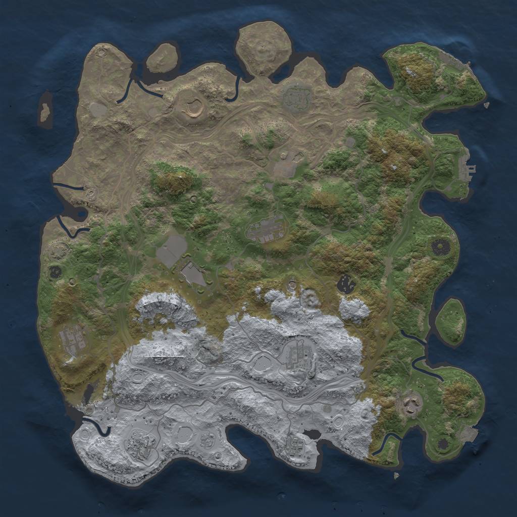 Rust Map: Procedural Map, Size: 4250, Seed: 1796861293, 19 Monuments