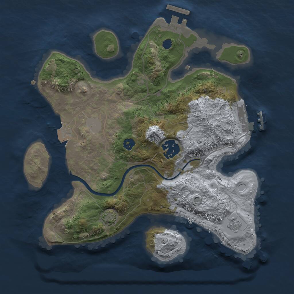 Rust Map: Procedural Map, Size: 2500, Seed: 4200, 6 Monuments