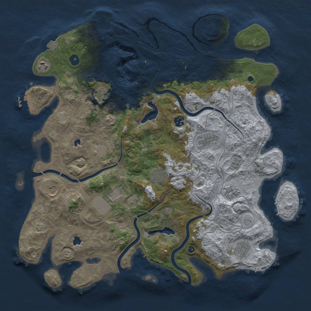 Rust Map: Procedural Map, Size: 4500, Seed: 1307853977, 17 Monuments