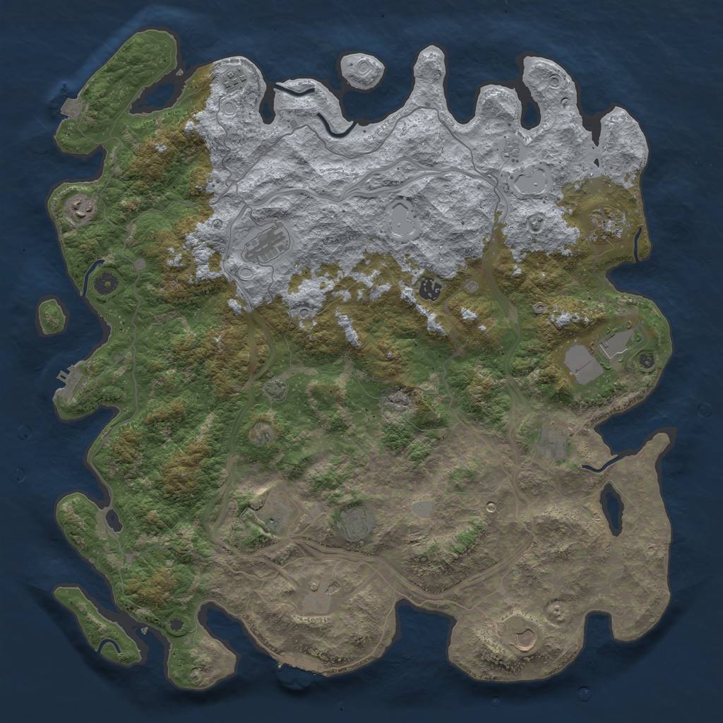 Rust Map: Procedural Map, Size: 4800, Seed: 536, 19 Monuments