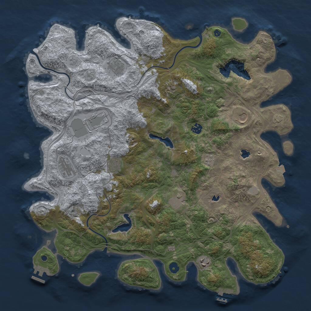 Rust Map: Procedural Map, Size: 4500, Seed: 1668293401, 15 Monuments