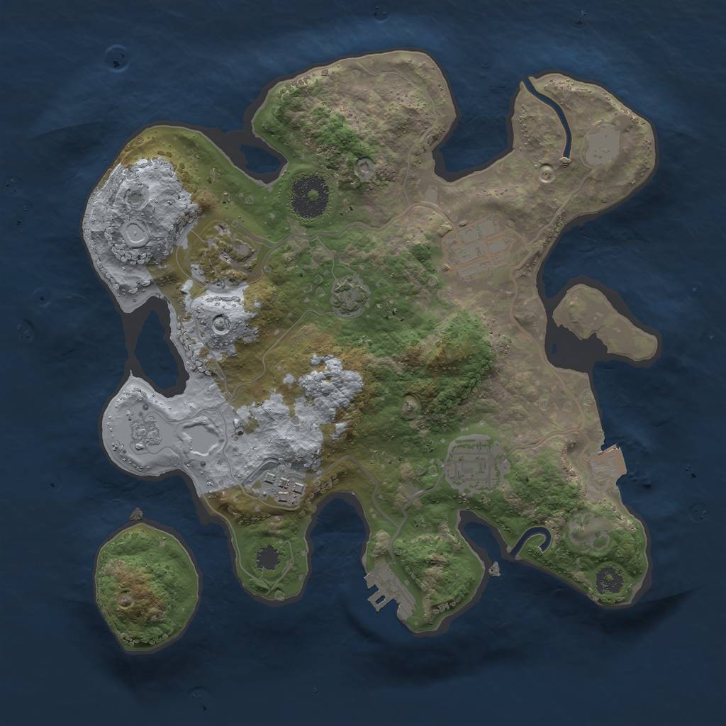 Rust Map: Procedural Map, Size: 2700, Seed: 29882548, 10 Monuments
